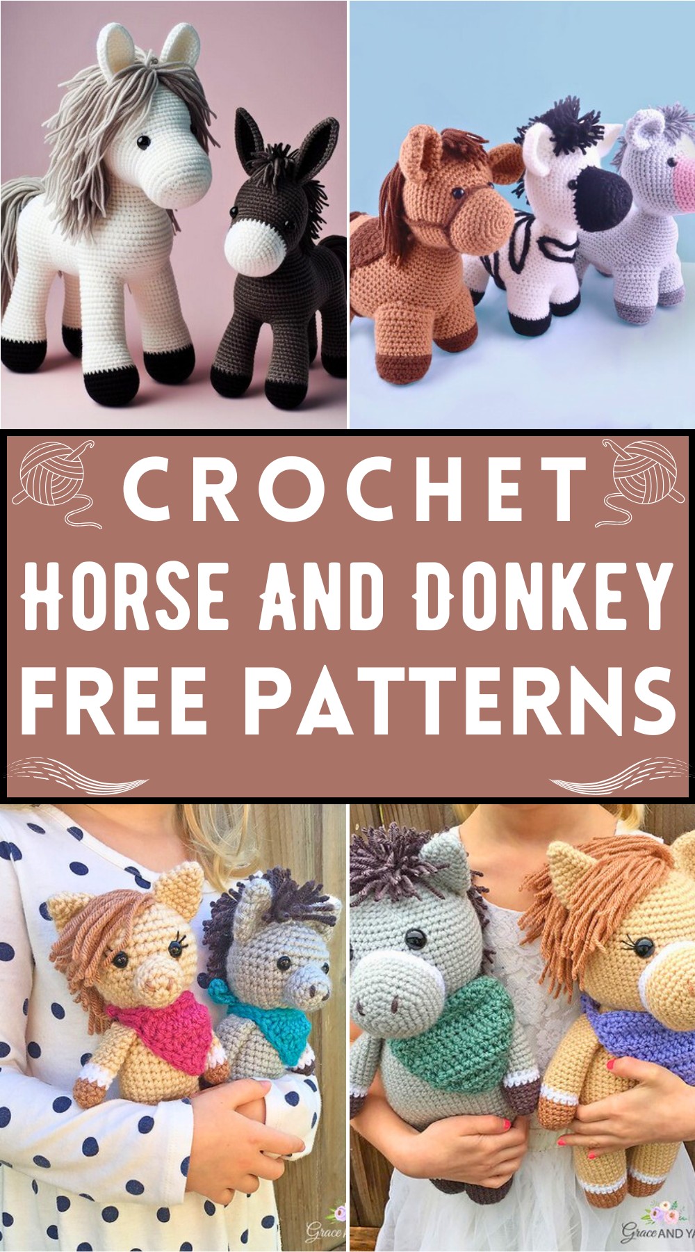 Crochet Horse And Donkey Amigurumi