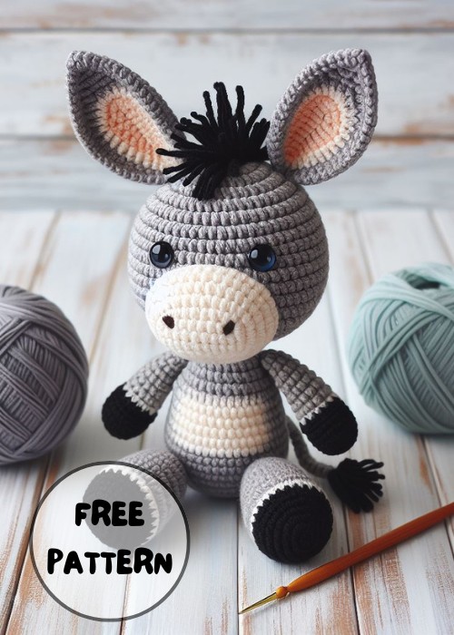 Crochet Donkey Amigurumi Free Pattern Wool Pattern