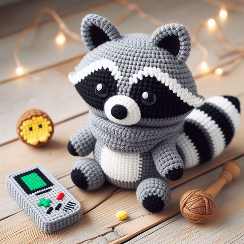 Free Crochet Raccoon Game Amigurumi Pattern