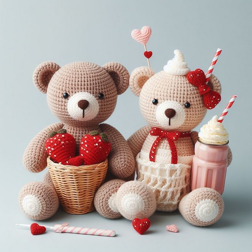 Crochet Bears With Heart Free Pattern