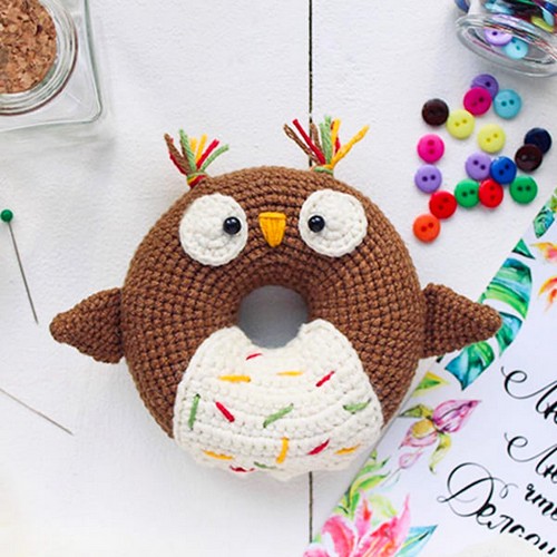 Crochet Owl Donut Amigurumi Free Pattern