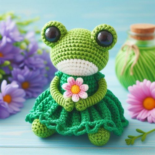 Free Crochet Frog In Derss Amigurumi Pattern