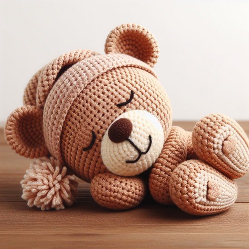Sleeping Teddy Bear Crochet Pattern Free