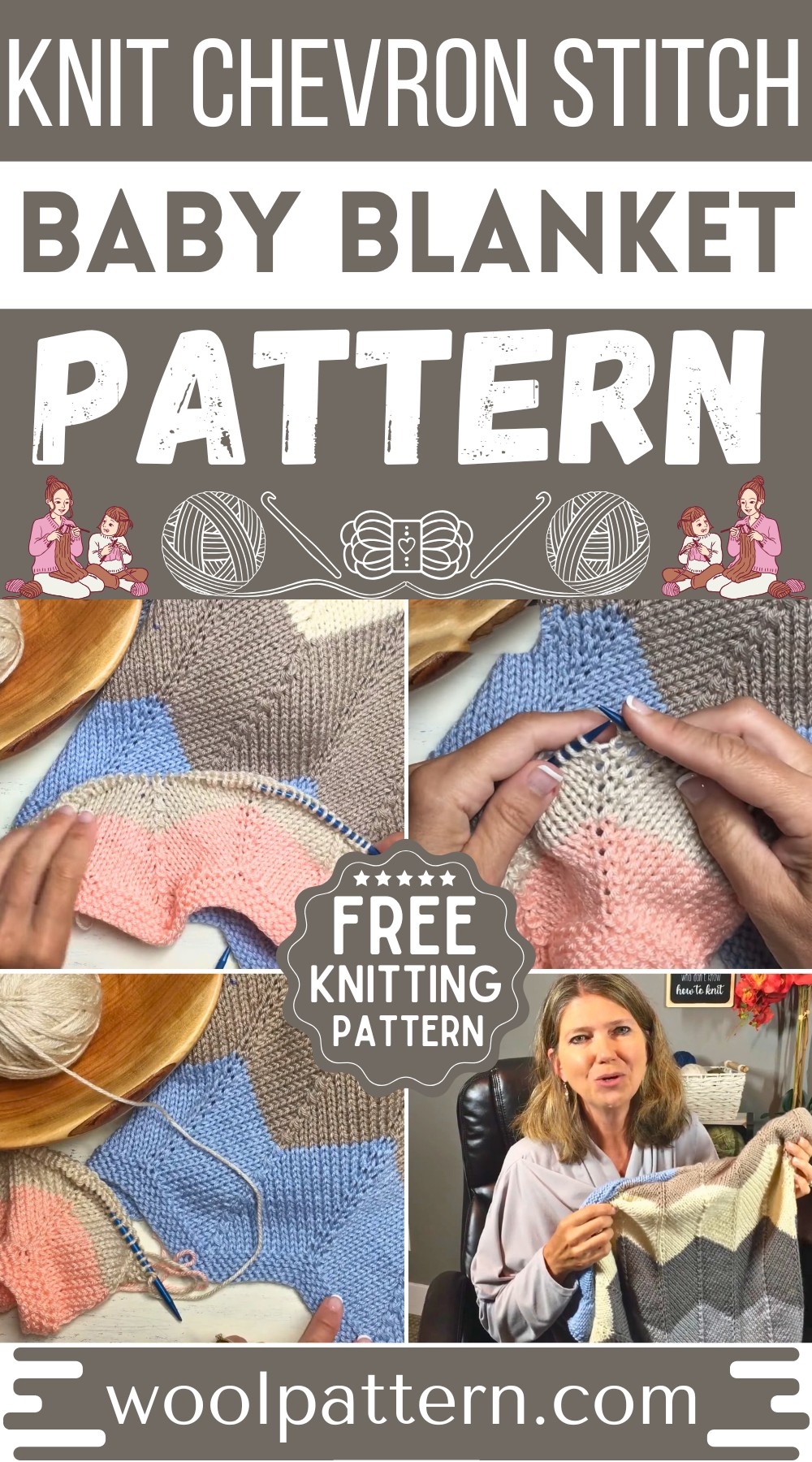 Knit Chevron Stitch Baby Blanket Pattern