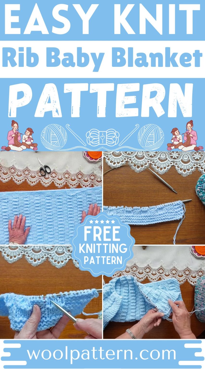 Knit Rib Baby Blanket Tutorial For Beginners Wool Pattern
