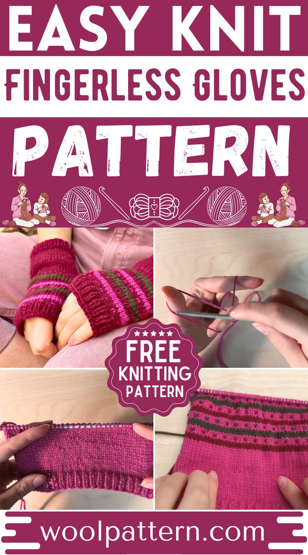 Knit Fingerless Gloves Pattern