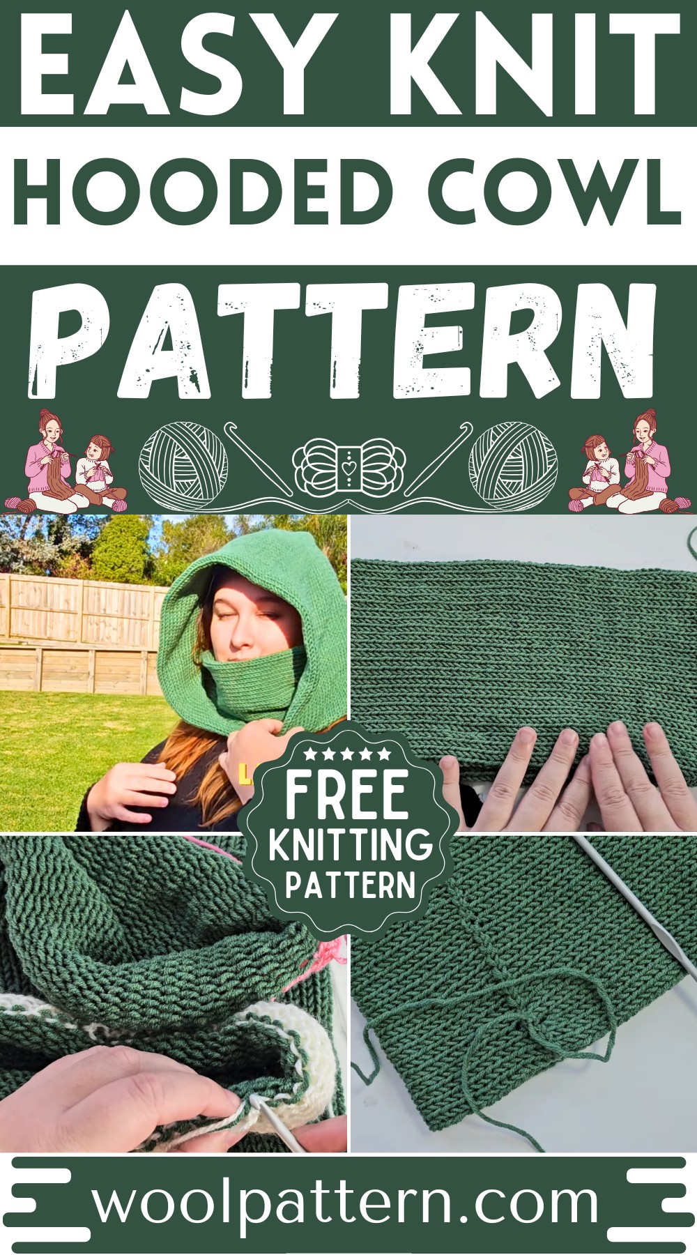 Knit Hooded Cowl Pattern