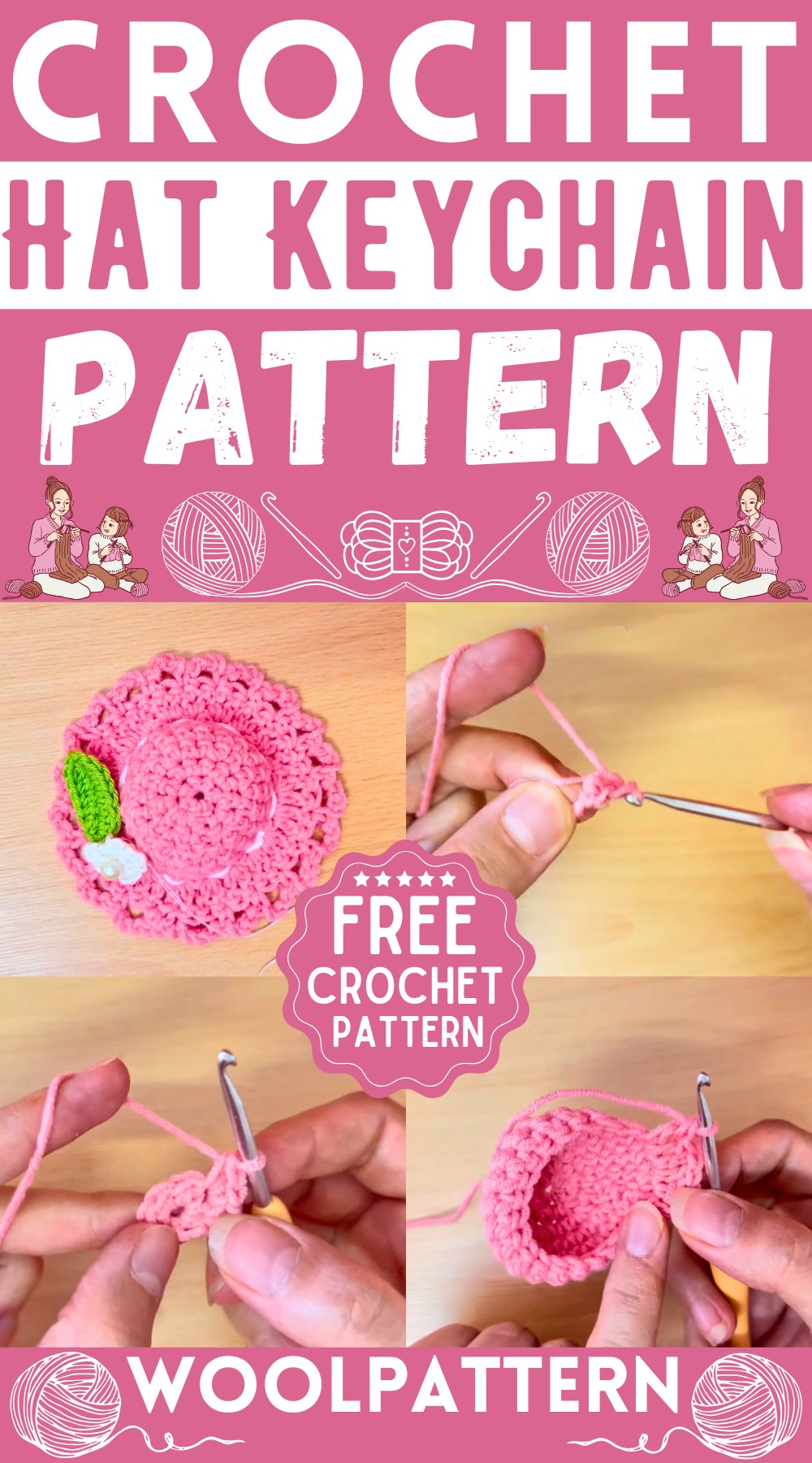 Crochet Hat Keychain Pattern
