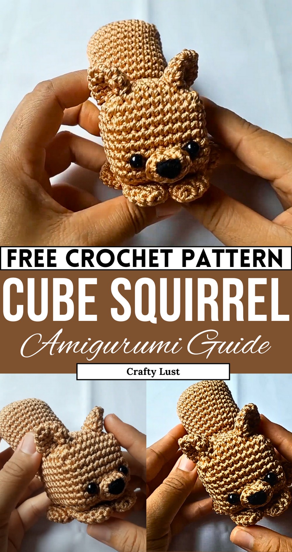 Cube Squirrel Amigurumi Free Pattern Crochet Tutorial