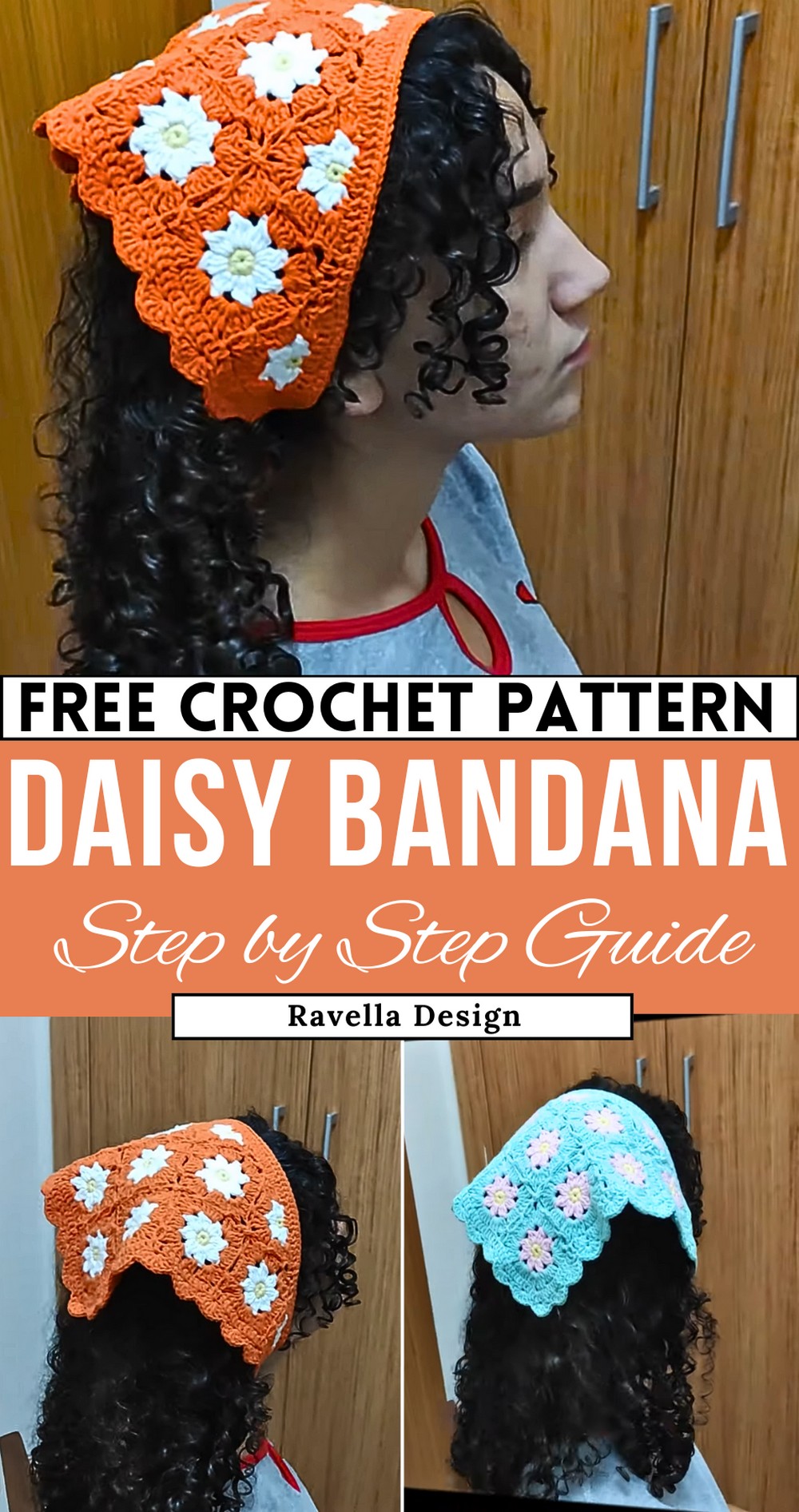 Crochet A Triangle Daisy Flower Bandana Tutorial