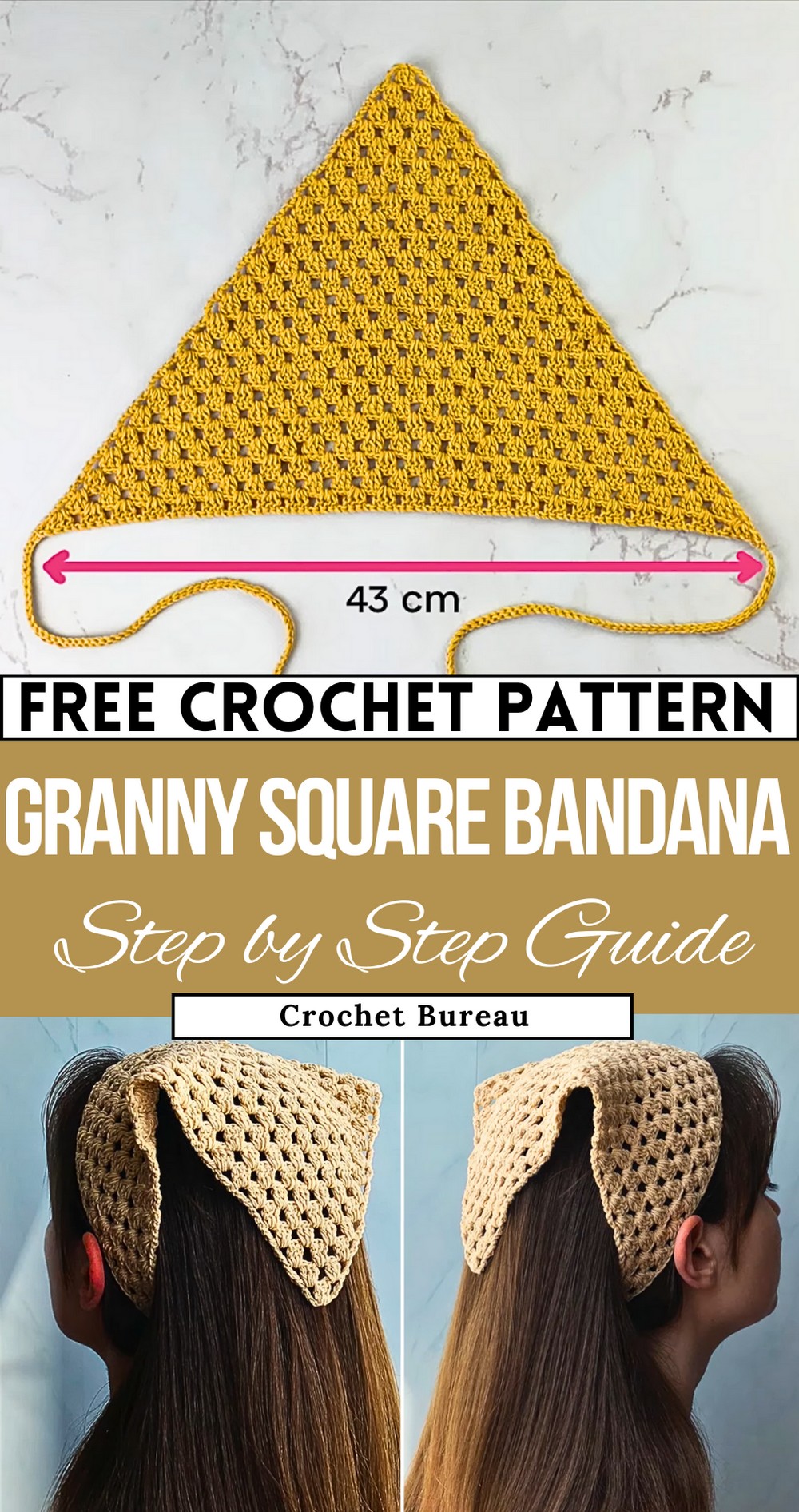 Crochet Bandana Hair Scarf
