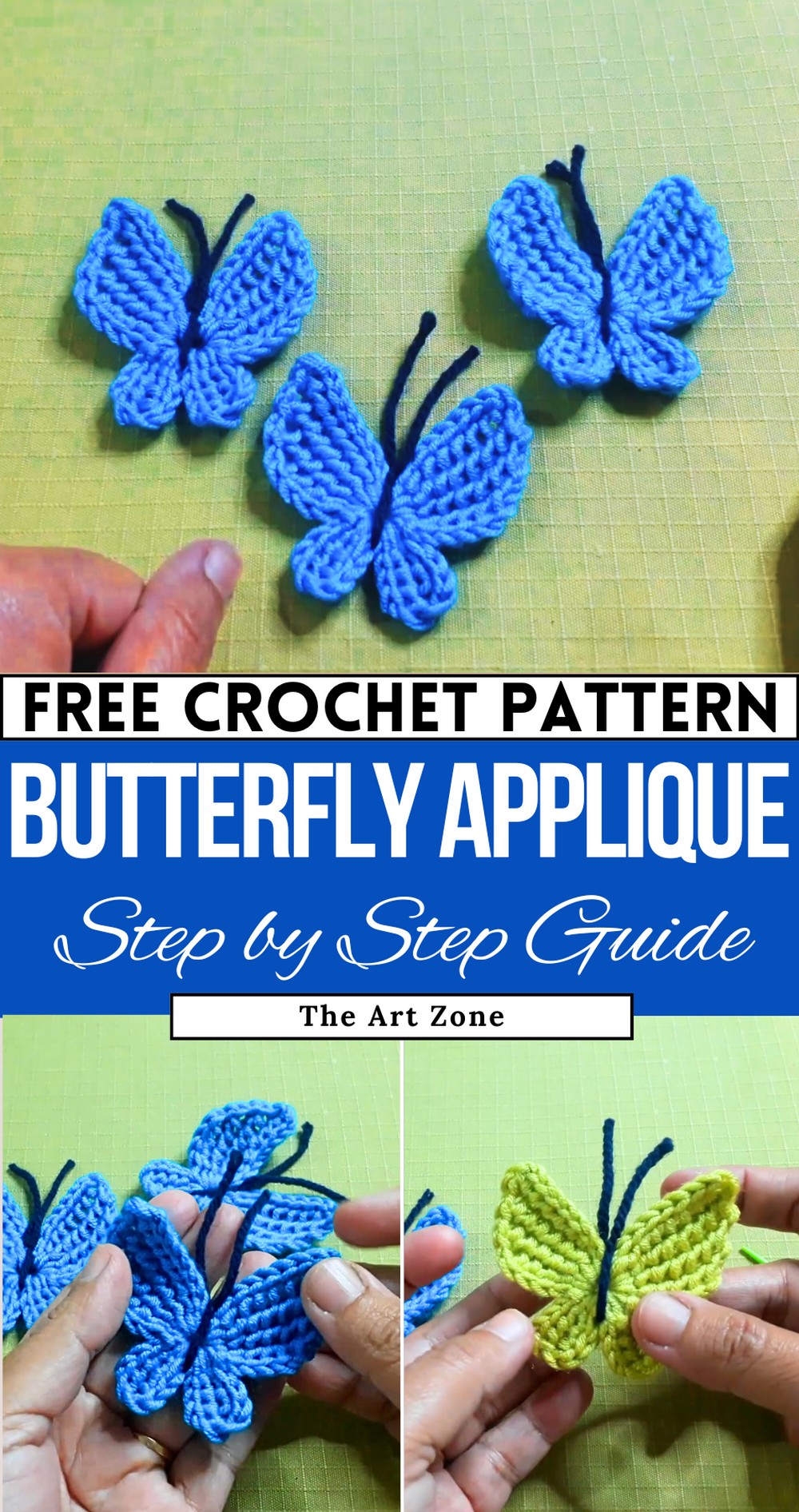 Crochet Butterfly Applique Pattern 3