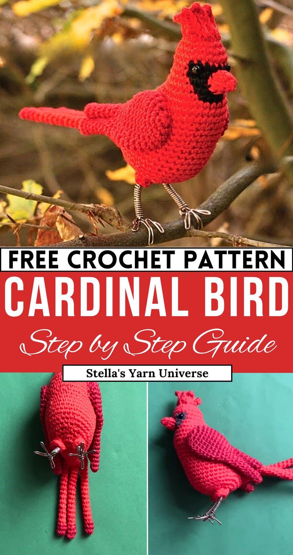 Crochet Easy Cardinal Bird Amigurumi Tutorial