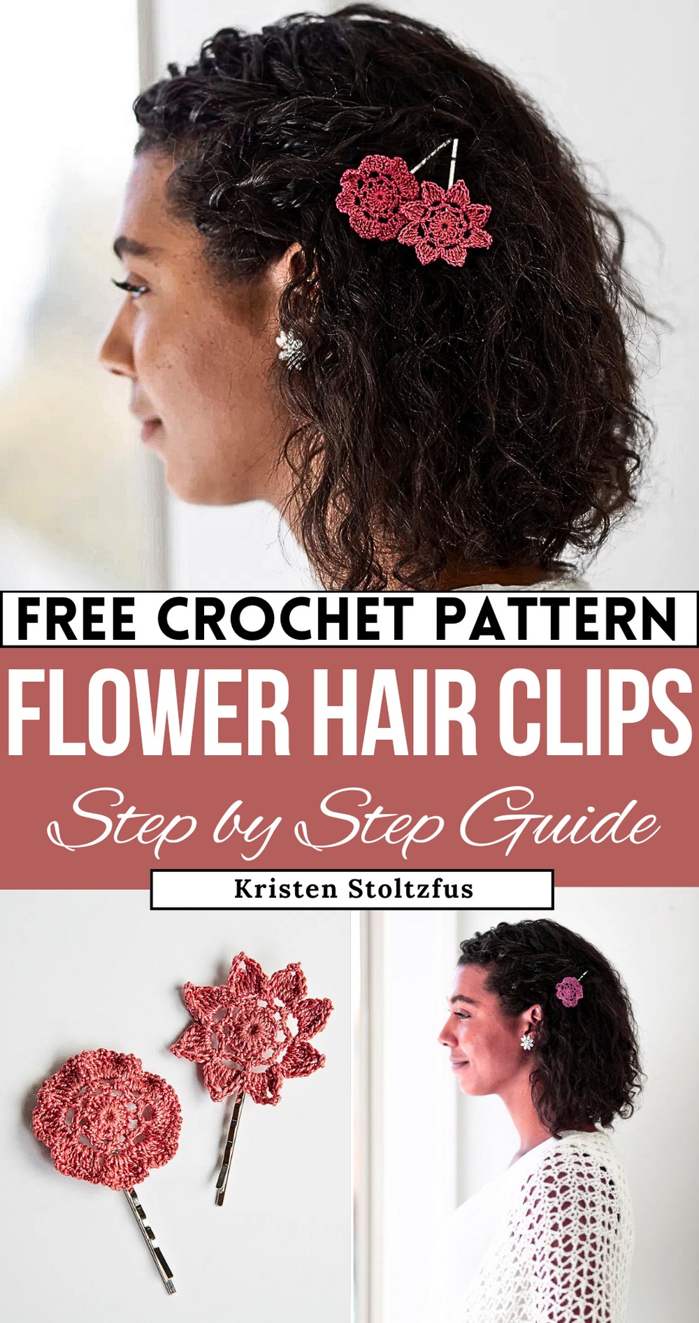 Crochet Flower Girl Hair Clips