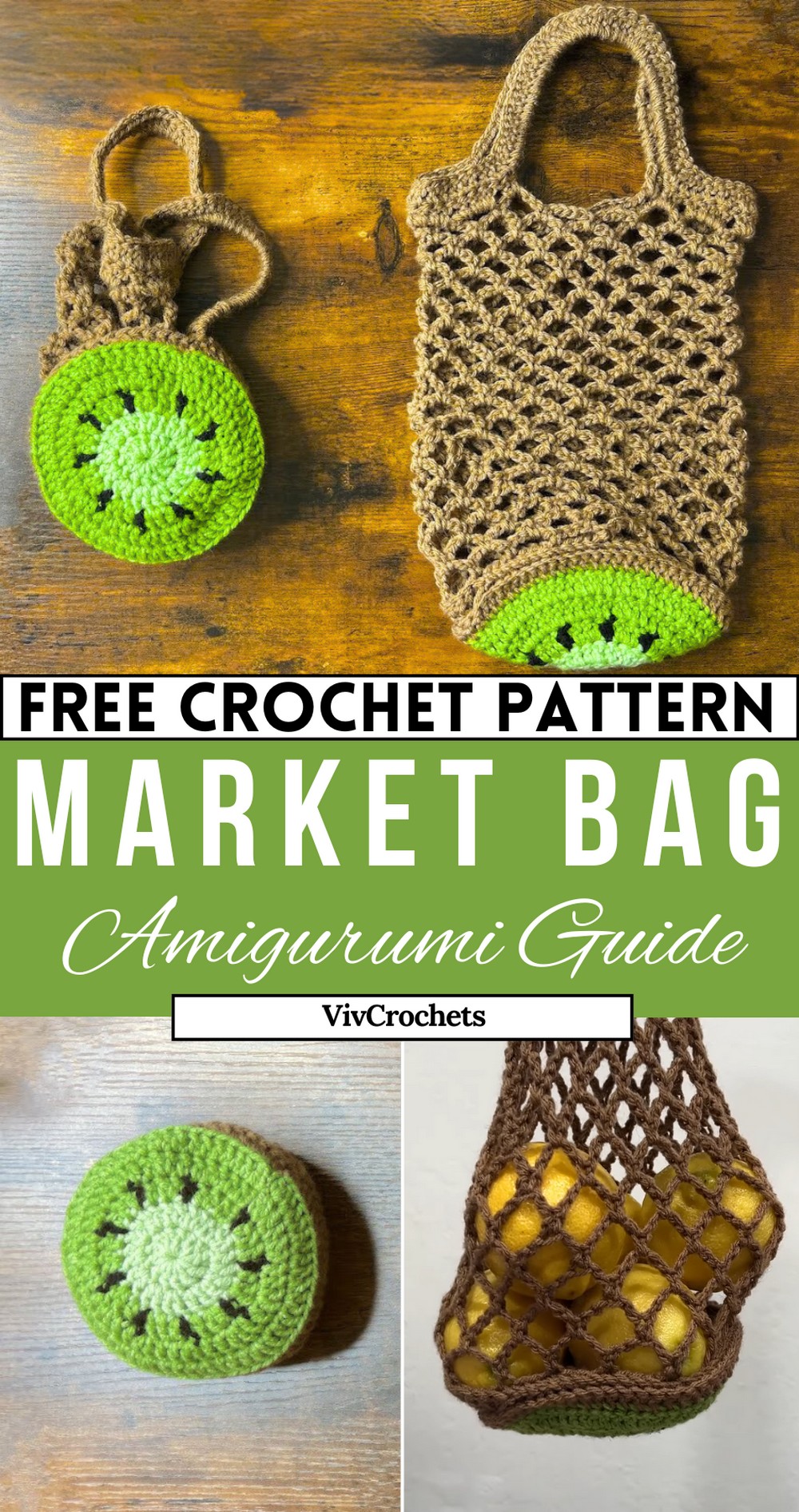 Crochet Foldable Fruit Market Bag Tutorial