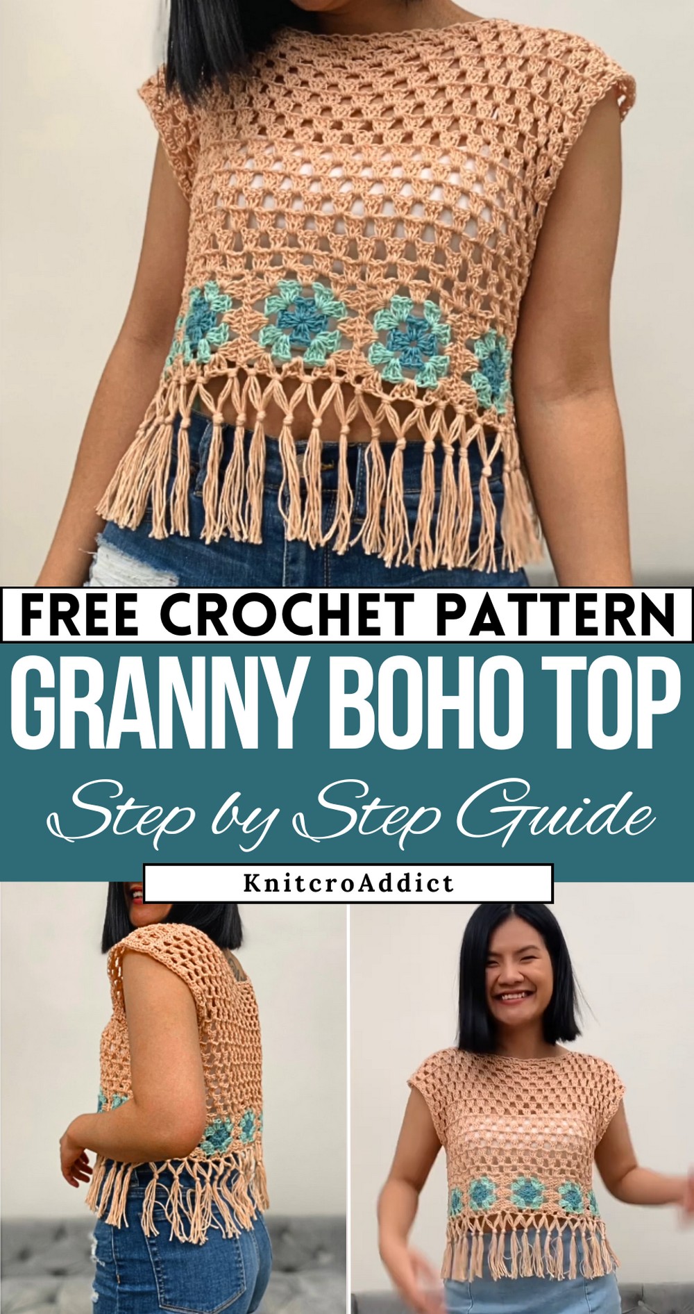 Crochet Granny Square Boho Top Tutorial