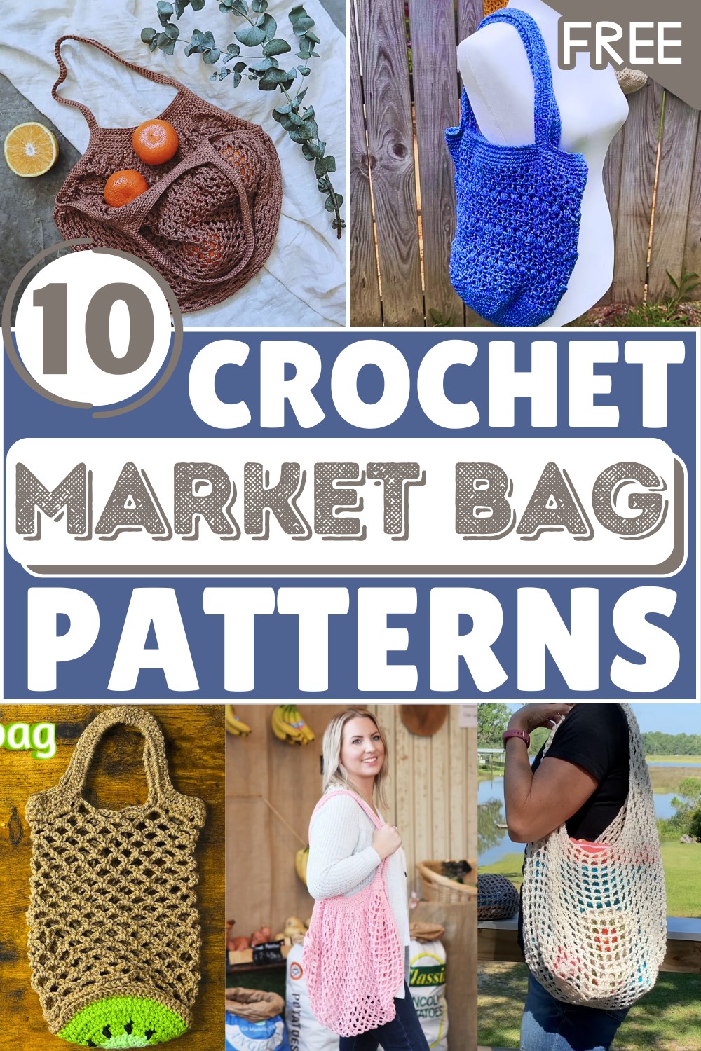 Crochet Market Bag and Summer Bag Free Patterns 1