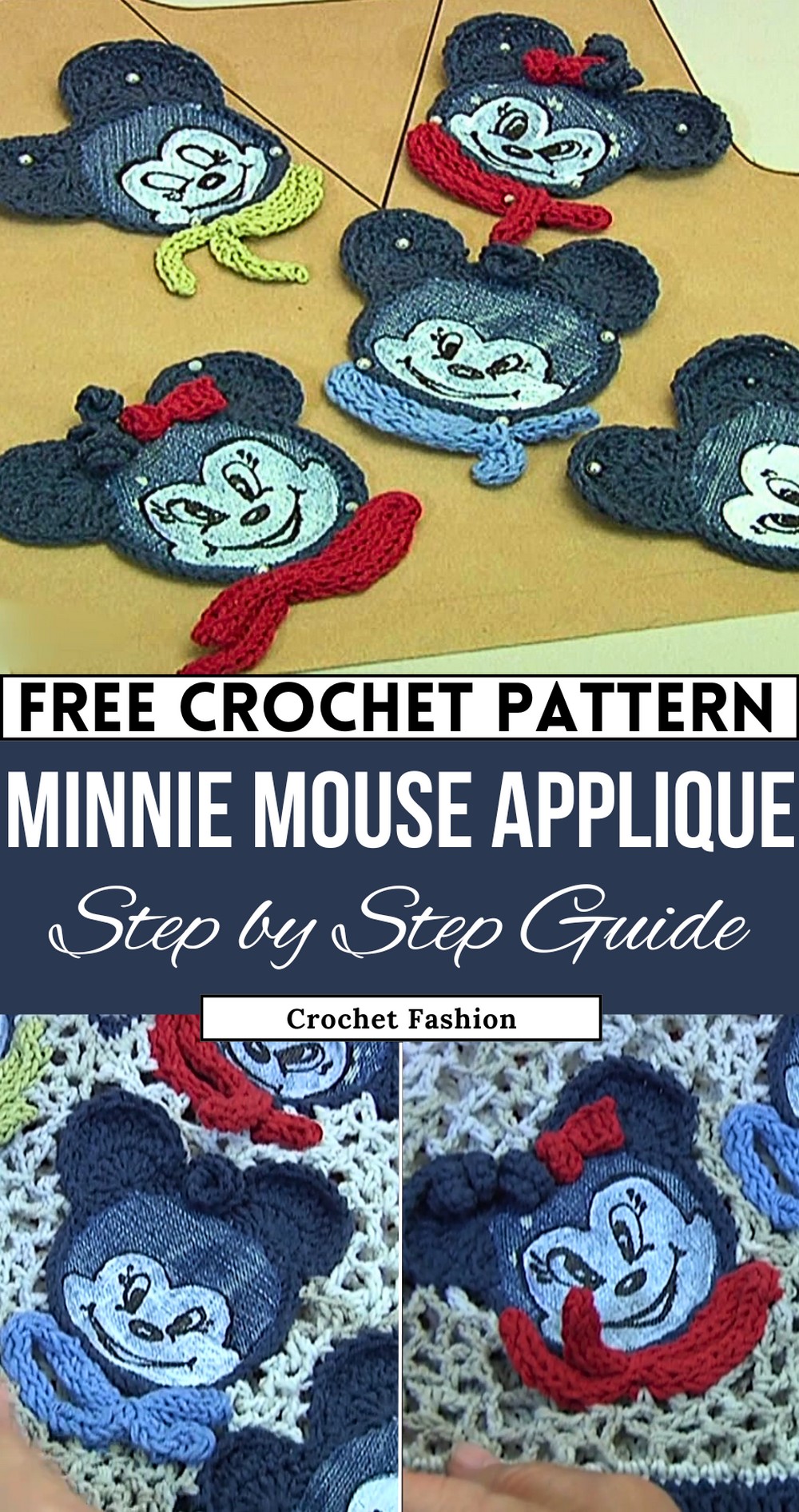 Crochet Minnie Mouse Applique