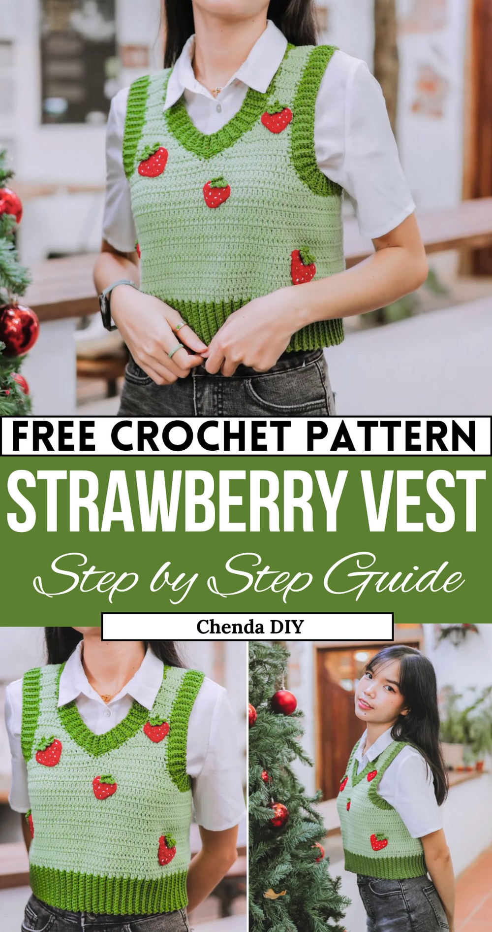 Crochet Strawberry Vest Tutorial