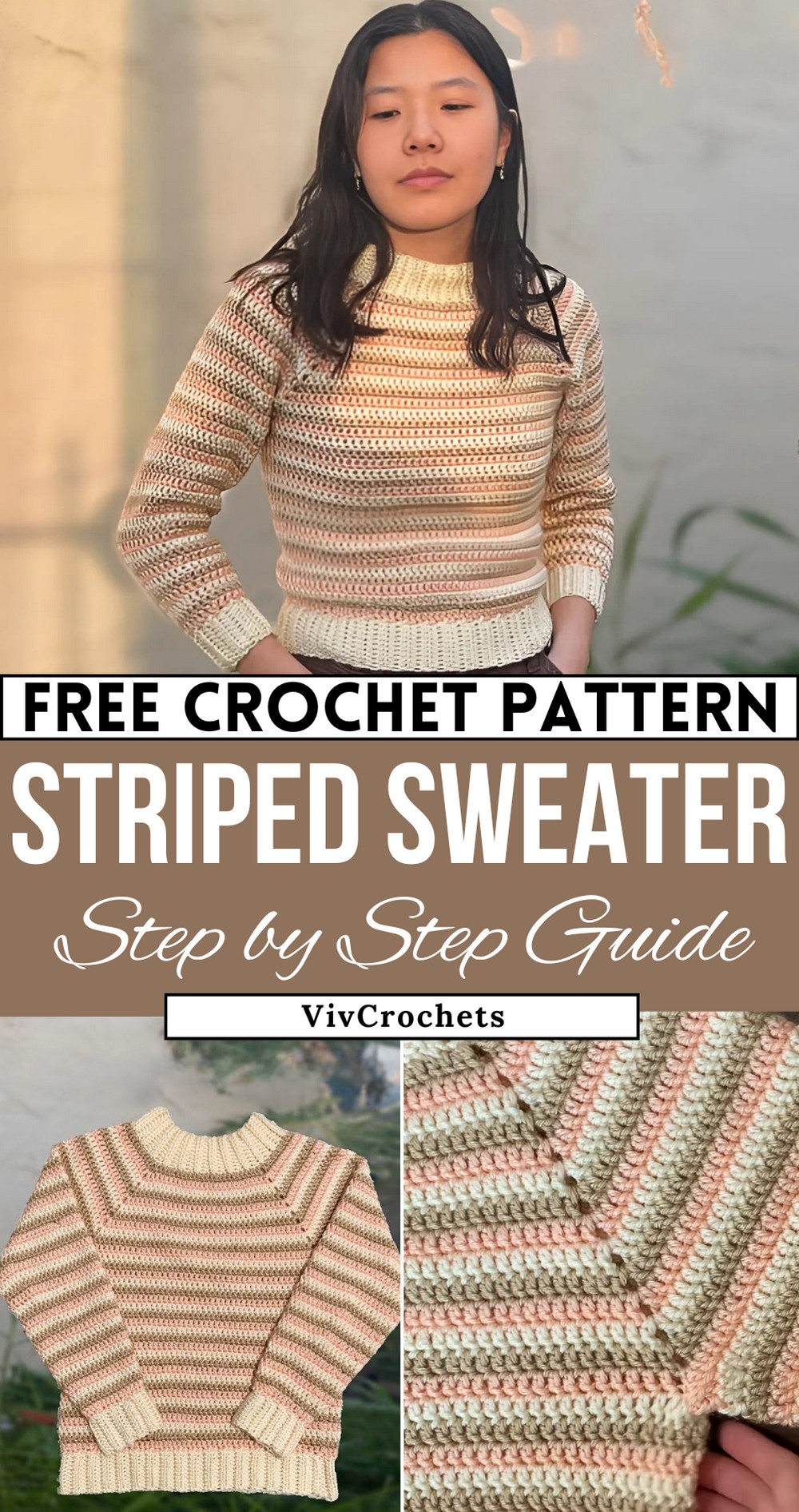 Crochet Striped Raglan Sweater Tutorial