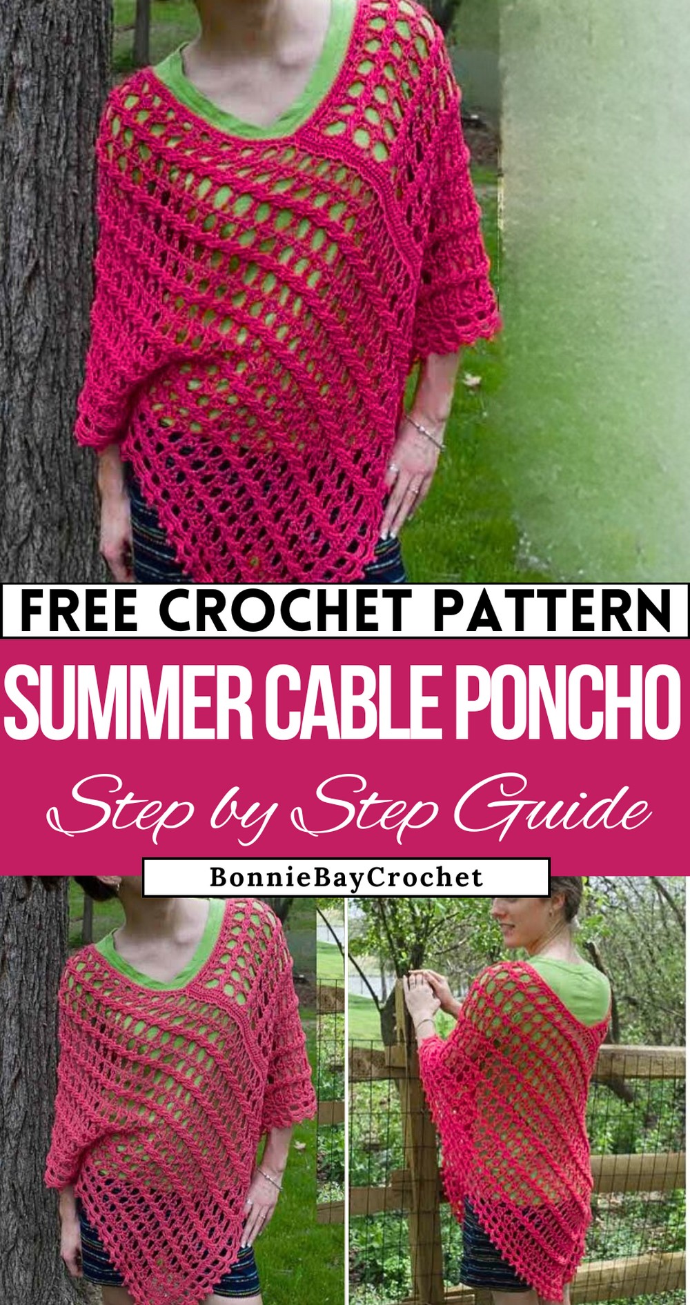 Crochet Summer Cabled Poncho Tutorial