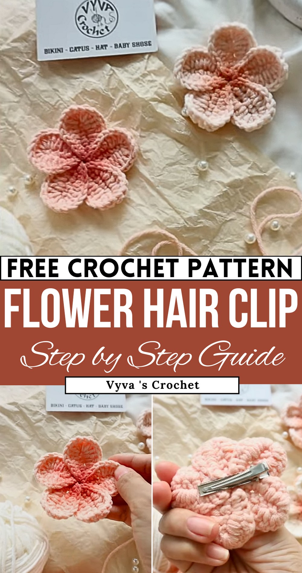 Crochet The Flower Hair Clip