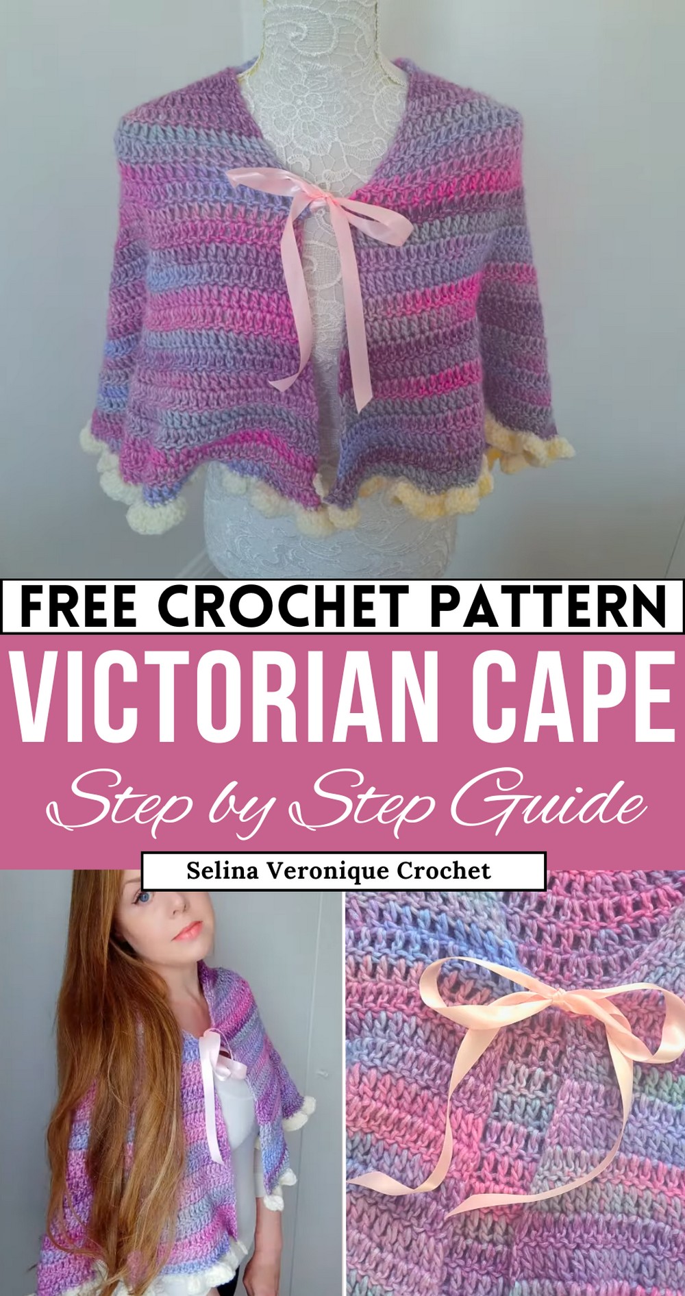Crochet Victorian Cape With Ribbons Easy Tutorial
