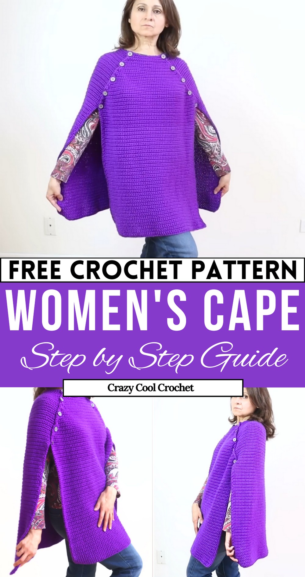 Crochet Women's Cape tutorial