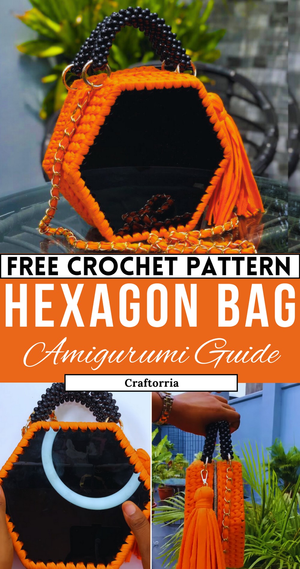 Crochet a Bag with Hexagonal Acrylic Board