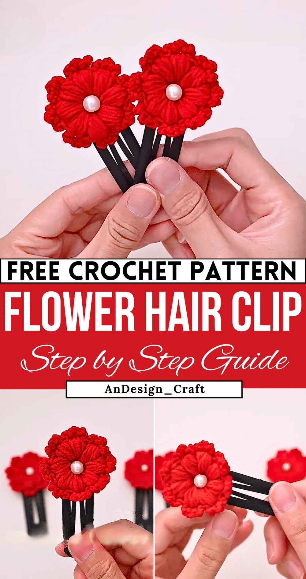 Crochet a Flower Hair Clip