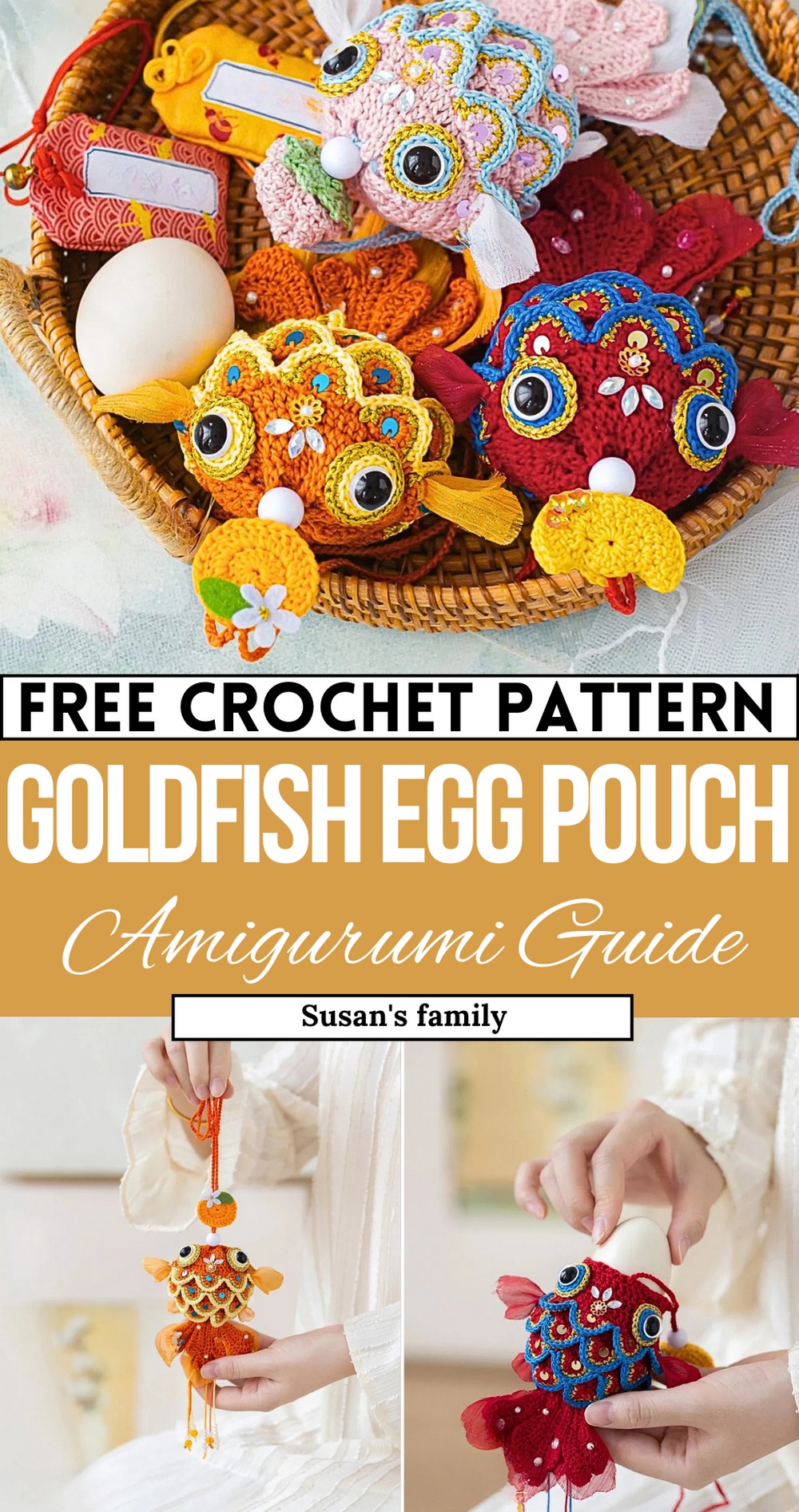 Crochet a GoldFish Egg Pouch