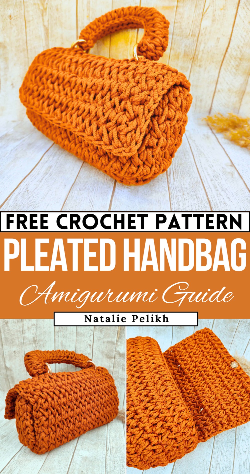 Crochet a Simple Pleated Handbag