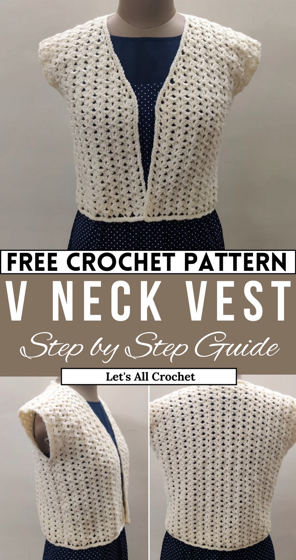 Easy Crochet V-Neck Vest Beginner Tutorial