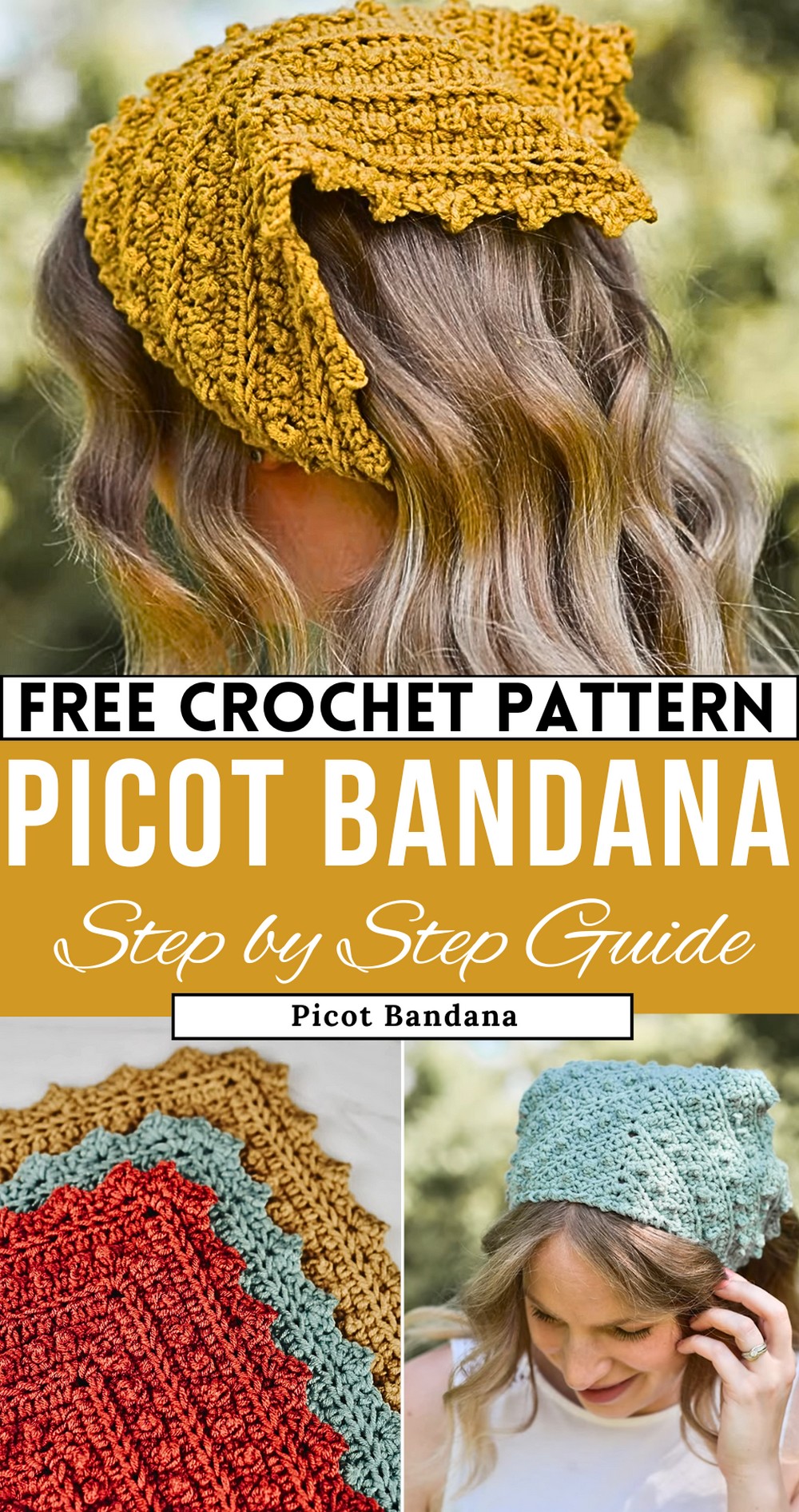 Picot Bandana Crochet Pattern Tutorial