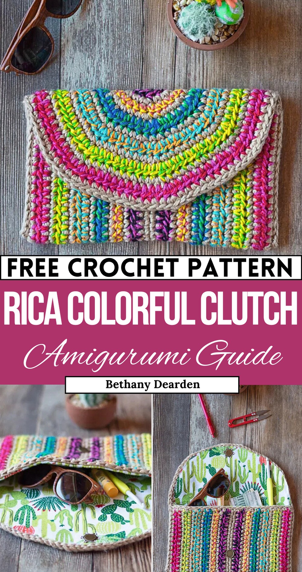 Rica Colorful Crochet Clutch