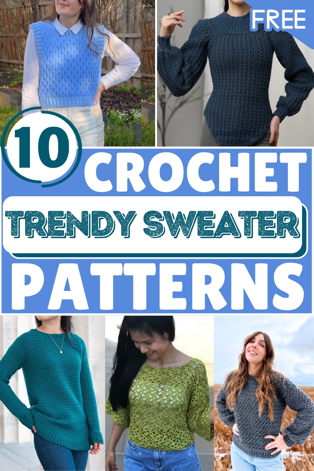 Trendy Sweaters – Free Crochet Patterns 1