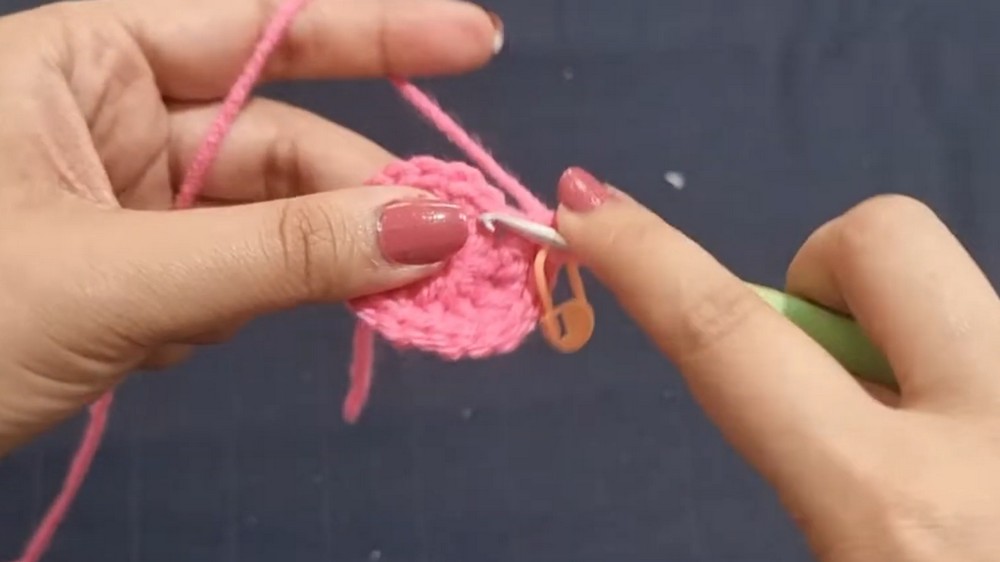 Crochet Couple Heart Keychain