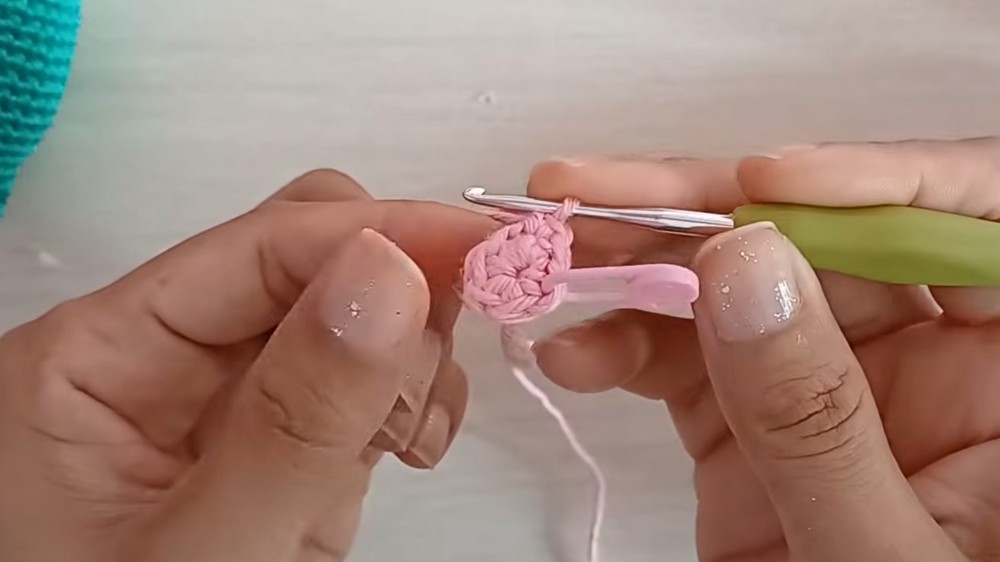 Crochet Heart Keychain