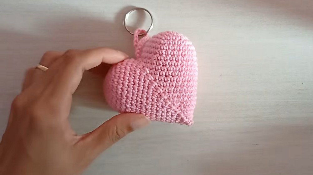 Crochet Heart Keychain