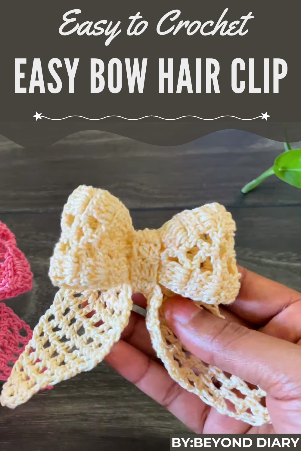 Crochet Bow Hair Clip