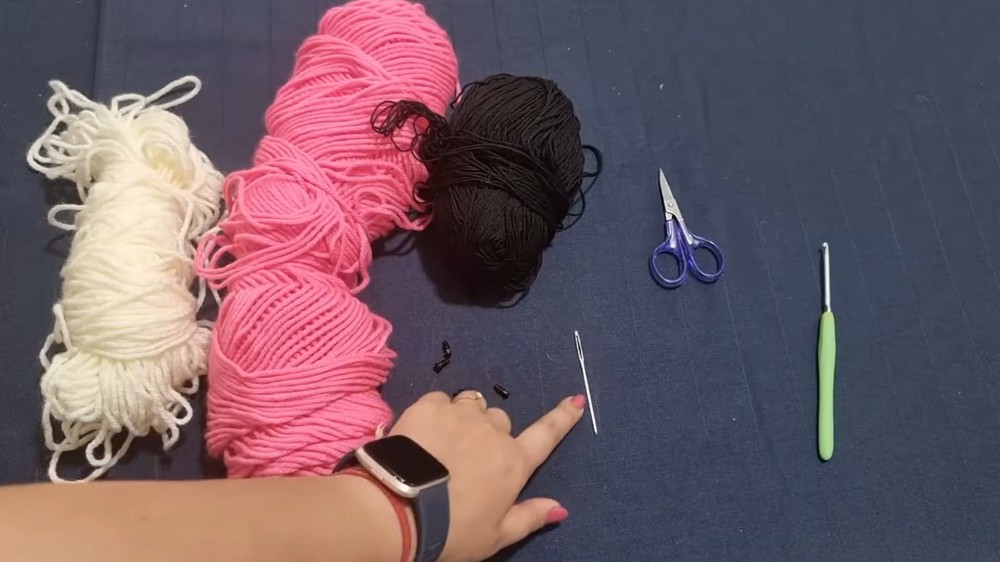 Crochet Couple Heart Keychain