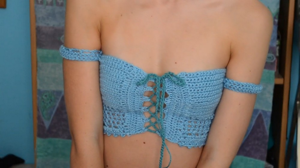 Crochet Shoulder Crop Top