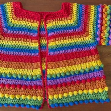 Crochet Rainbow Baby Cardigan