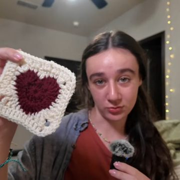 Crochet Heart Granny Square