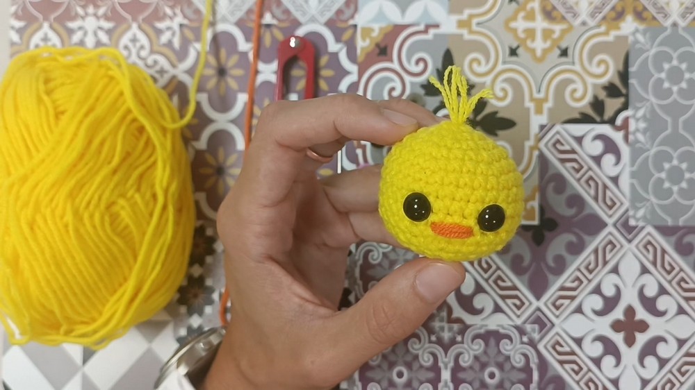Crochet Chick Keychain
