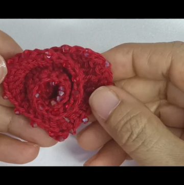 Crochet Spiral Rose Heart