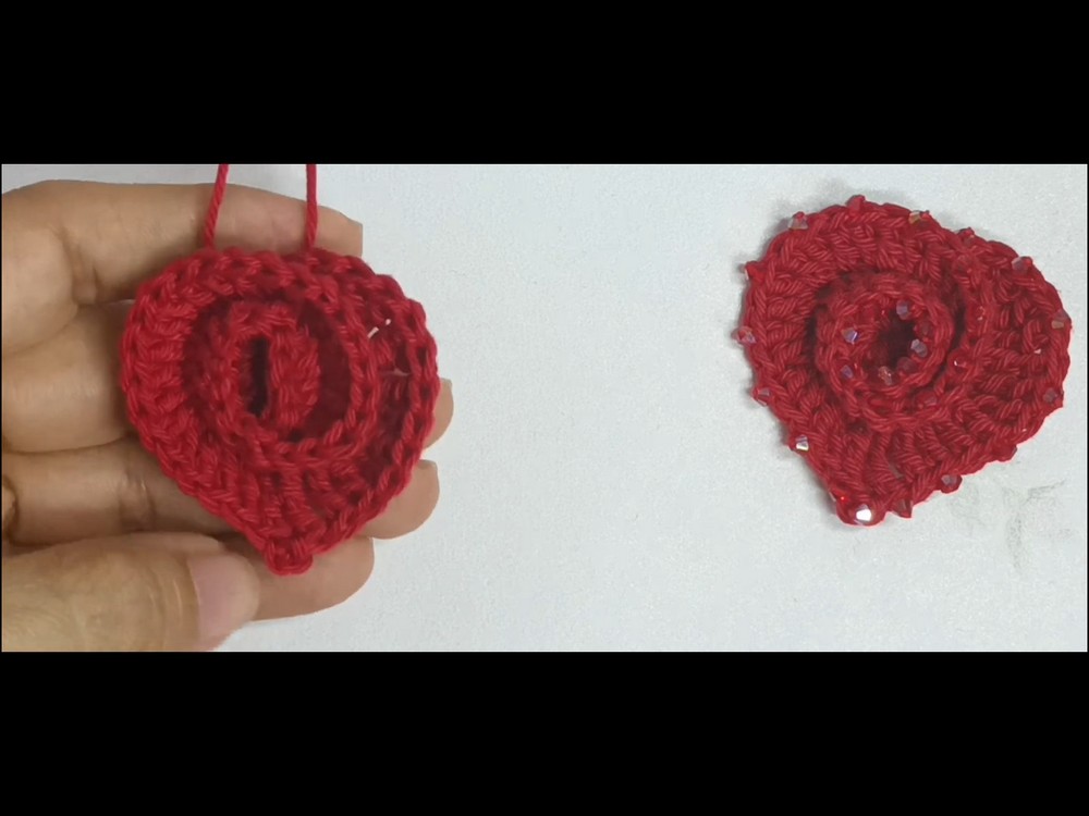 Crochet Spiral Rose Heart