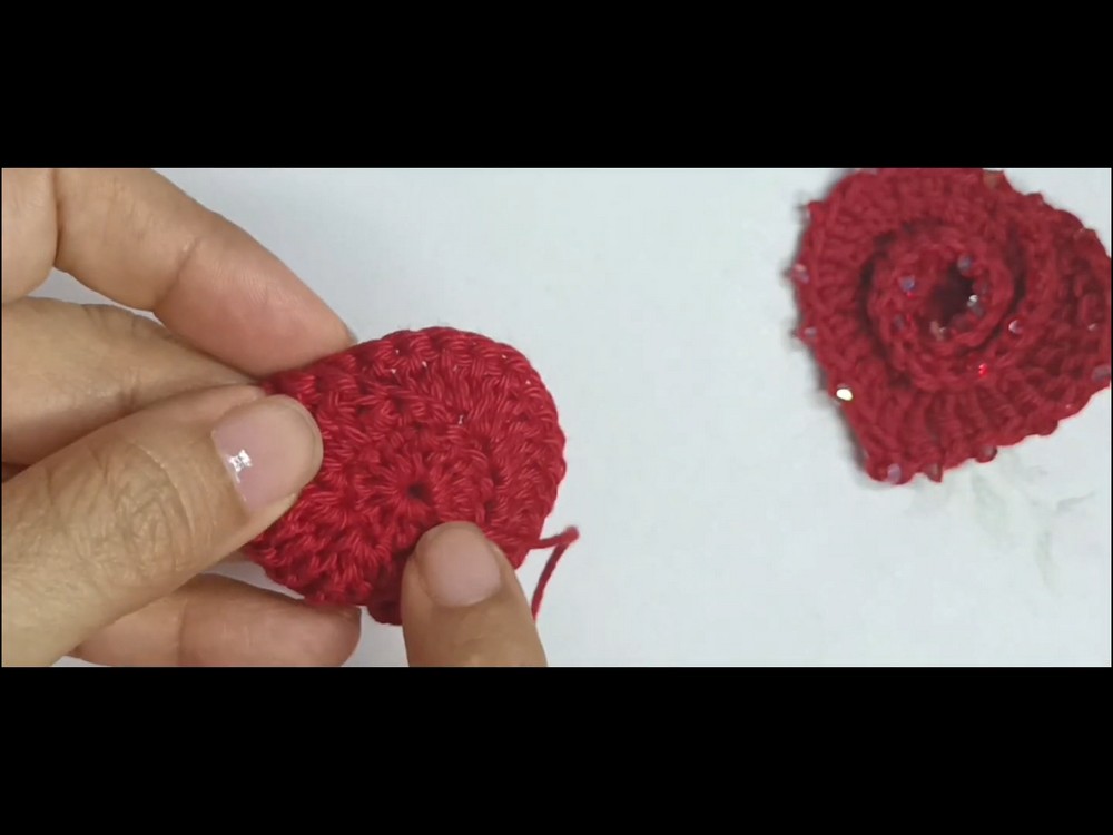 Crochet Spiral Rose Heart