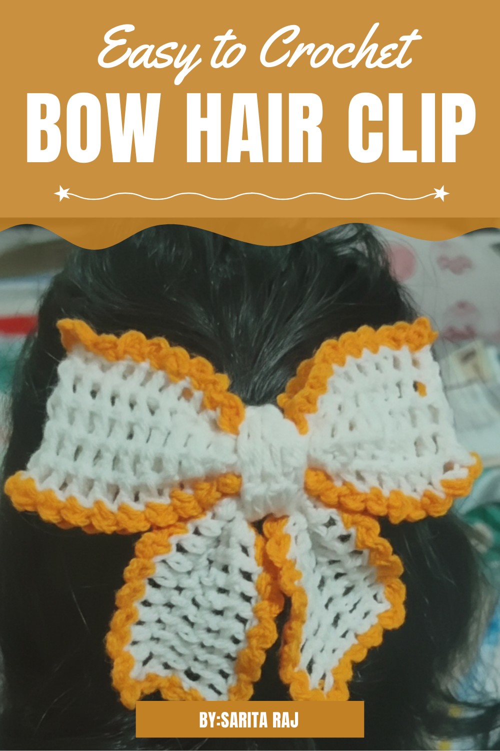 Crochet Bow Hair Clip Pattern
