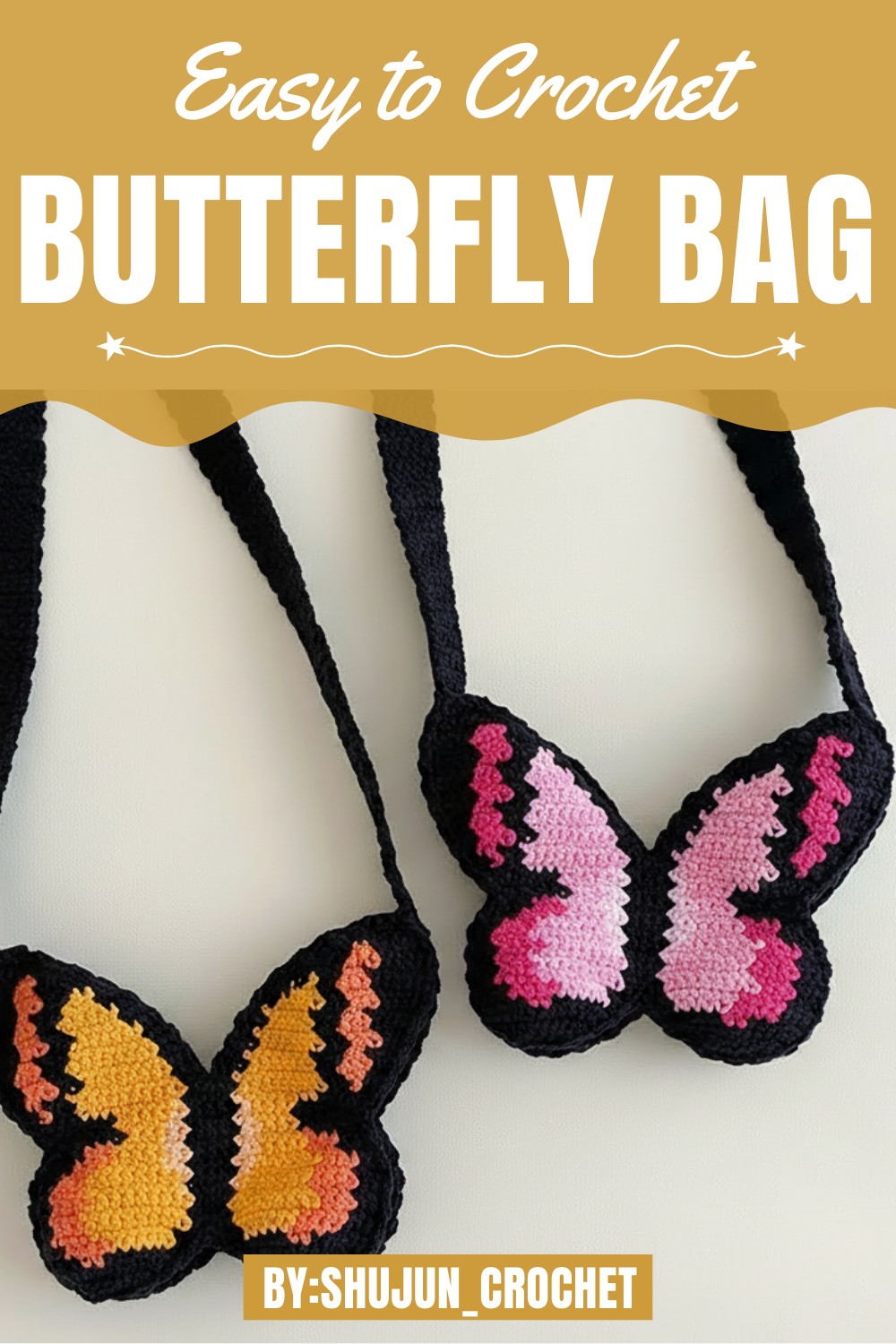 Crochet Butterfly Bag Tutorial